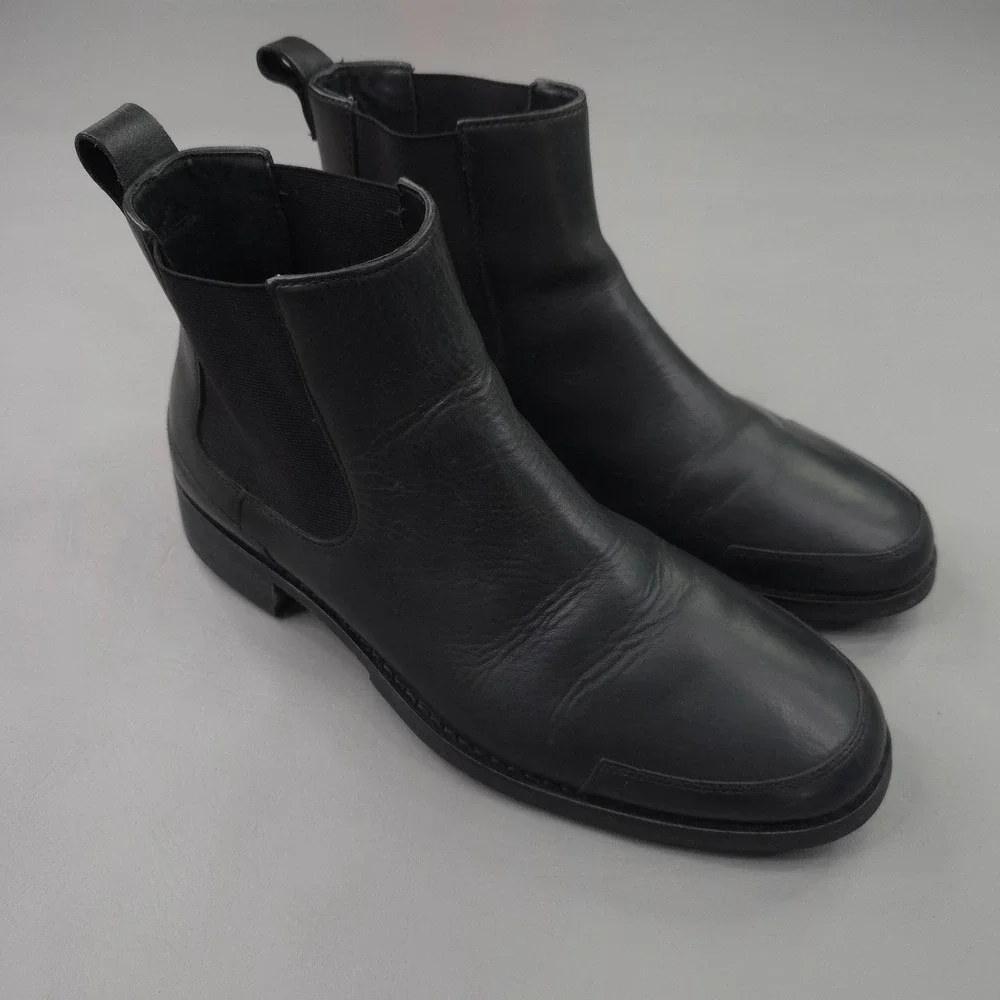 Cole Haan Boots Mens 8.5 Black Leather Air Chelsea Ankle Lug Sole Pull On
